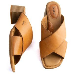 BOC Elba Tan Leather Crisscross Sandals Size 7M